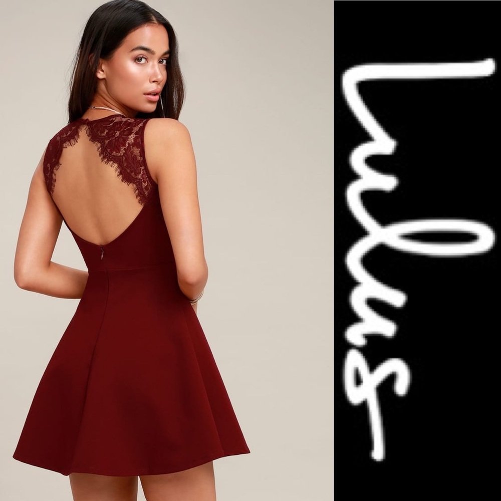 Lulus Need You Close Lace Backless Skater Dress